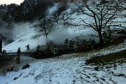 Die Brandstelle in Gersau. (Bild: Kantonspolizei Schwyz)
