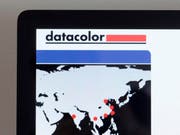 Das Logo auf der Website der Datacolor. (Bild: Keystone)