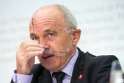 Bundespräsident Ueli Maurer während einer Medienkonferenz. (Bild: Keystone)