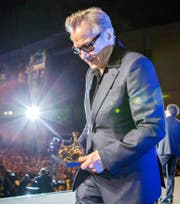 Hollywoodstar Harvey Keitel (77) auf der Piazza Grande von Locarno, wo er für sein Lebenswerk ausgezeichnet worden ist. (Bild: PD)