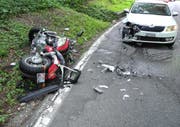 Die Unfallstelle in Galgenen. (Bild: Kantonspolizei Schwyz)