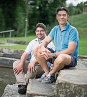 Alex Fischer (links) und Patrick Widmer vom Verein «Äbike helft». (Bild: Corinne Glanzmann (Ebikon, 24. Mai 2017))