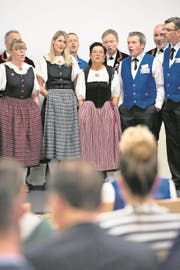 Der Jodlerklub Bärgglöggli stimmte am Infoabend musikalisch auf das Zentralschweizerische Jodlerfest in Schötz ein. (Bild: Eveline Beerkircher (Schötz, 21. März 2018))