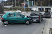 Blick auf die Unfallstelle in Seewen. (Bild Kapo Schwyz)