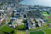 Blick auf das Zentrum Nord der Stadt Zug. (Bild: www.andreasbusslinger.ch)