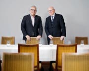 Felix Kalt (links) und Joseph Ruckli liegt das Zuger Gewerbe am Herzen. (Bild Stefan Kaiser)