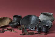 Das Spektrum an gut erhaltenen Funden aus der UNESCO-Welterbestätte «Zug-Sumpf» ist breit: Keramik- und Holzgefässe, Bronzeschmuck und -geräte mit Griffen aus Holz und Hirschgeweih. Diese Funde sind im Museum für Urgeschichte(n) zu besichtigen. (Bild: pd)