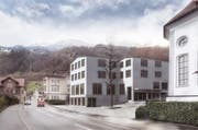 In Beckenried ist ein Begegnungszentrum geplant - das Siegerprojekt Kunigunde Luzern kommt am 27. November an die Urne. (Bild: Visualisierung: Hodel Clauss Merz Architekten)