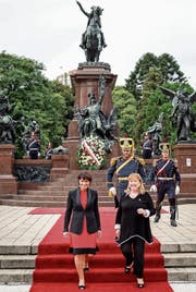 Doris Leuthard mit Argentiniens Aussenministerin Susana Malcorra.