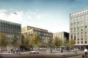 In der Stadt fehlt es an grossen Büroflächen. Hier auf dem Mattenhof-Areal soll in den nächsten Jahren eine Überbauung mit vielen Büroräumen entstehen. (Bild: pd/Visualisierung)