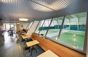 Blick vom Restaurant Smash auf die Tennisfelder. (Bild: Eveline Beerkircher (Luzern, 21. Juni 2016))