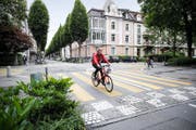 Die Kreuzung Bruchstrasse/Pilatusstrasse. Hier haben Velofahrer auf der Bruchstrasse ab Juli Vortritt. (Bild Manuela Jans-Koch)