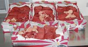 80 Kilogramm geschmuggeltes Rindfleisch. (Bild: Zollverwaltung)