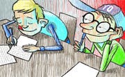 Der «Klub der jungen Dichter» gehört zu den schulischen Projekten, mit denen unsere Zeitung sprachliche Fähigkeiten fördern will. (Bild: Illustration Tiemo Wydler)