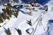 Die Mittelstation der neuen Bahn auf Trübsee, die teilweise unterirdisch ist. (Bild: Visualisierung PD)