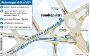 Bundesplatz: Was ab Mai 2015 anders wird. (Bild: Grafik: mop/ls)