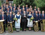 Die Brass Band Harmonie Neuenkirch am «Whit Friday» in England. (Bild: Pascal Muff (9. Juni 2017))