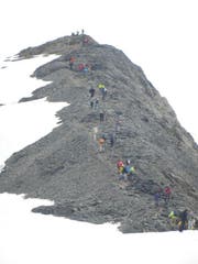 Läufer auf dem Weg zum Gross-Titlis. (Bild: PD)
