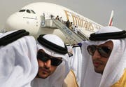 Der Poker ist zu Ende: Airbus kann die Produktion des A380 dank der Bestellung von Emirates aufrechterhalten. (Bild: Kamran Jebreili/AP Photo (Dubai, 17. November 2017))