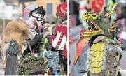 Die alte Hexe war nett und verteilte am Kinderumzug Süsses. Der kleine Drache hingegen sieht zum Fürchten aus. (Bilder: Corinne Glanzmann (Rothenburg 13. Februar 2018))