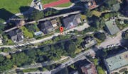 Die städtische Liegenschaft nahe der Museggmauer (oben) mit der Adresse Auf Musegg 1. (Bild: Screenshot Google Earth)