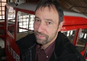 Karl Huser bei der Treib-Seelisberg-Bahn. (Bild Christoph Näpflin/Neue UZ)