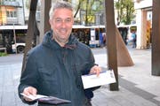 Thomas Nadler ergatterte als erster ein Ticket der «Hosen».. (Bild: Kilian Küttel (Luzern, 20. Oktober 2017))