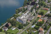 Das Areal des alten Kantonsspitals aus der Luft. (Bild pd)