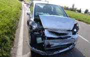 Einer der drei Unfallwagen. (Bild: Luzerner Polizei)