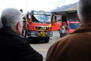 Die Feuerwehr Giswil konnte am Samstag ihr neues Tanklöschfahrzeug für 400'000 Franken einsegnen lassen. (Bild: Markus von Rotz (Neue NZ))