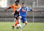 Luzerns Dejan Sorgic (vorne) gegen den Schötzer Jean Basse. (Bild Philipp Schmidli/Neue LZ)