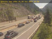 Stau vor dem Gotthard-Tunnel. (Bild: Webcam)