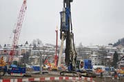 Pfählungen auf der Allmend. (Bild Corinne Glanzmann/Neue LZ)