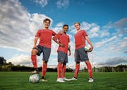 Wollen ihre Chance packen: Mauricio Willimann, Luca Jaquez und Bradley Fink (von links). (Bild: Philipp Schmidli (Nottwil, 18. September 2017))