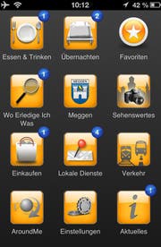 Übersichtsseite der City App Meggen. (Bild: Screenshot PD)
