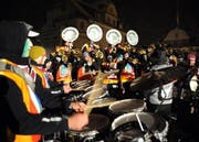 Die Guuggenmusig Notäwürger an der Ateigete auf der Hofmatt. (Bild Erhard Gick/Neue SZ)