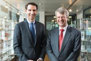 Peter Wuffli (rechts) und sein designierter Nachfolger Steffen Meister (links). (Bild: Lukas Schnurrenberger)