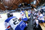 Das Schweizer Team während des Spengler-Cup-Finals. (Bild: KEYSTONE/Melanie Duchene)