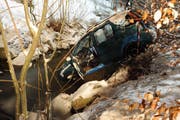 Ein Autofahrer landetet im Bachbett der Buchwigger. (Bild: Polizei Luzern)