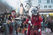 Schaurig-schön: die Gluggsi-Musig Äbike. (Bild: Corinne Glanzmann (Dierikon, 4. Februar 2018))