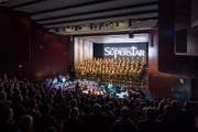 Chor Audite Nova Zug mit der Brassband Rickenbach. (Bild: Christian H. Hildebrand (Zug, 17. März 2018))