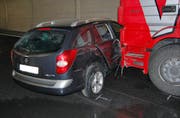 Die Unfallstelle im Sonnenbergtunnel. (Bild: Luzerner Polizei)