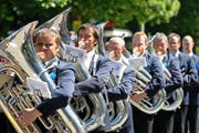 Die Brass Band Schötz am 26. Juni 2011 am Eidgenössischen Musikfest in St. Gallen. (Bild Philipp Schmidli)