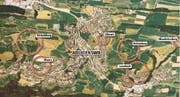 Mögliche «Villenzonen» der Gemeinde Adligenswil. (Grafik Oliver Marx/Neue LZ)