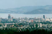 Blick auf die Stadt Zug von der Kappelerstrasse bei Sihlbrugg aus. (Bild: Stefan Kaiser / Neue ZZ)