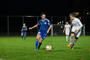 Der Vorstand der FCL-Frauen tritt zurück. Hier am Ball: Rahel Graf. (Bild: Manuela Jans-Koch (Luzern, 1. April 2016))