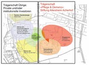 Das Alterszentrum Acherhof in Schwyz soll saniert werden (Hauptgebäude). Zudem ist eine Erweiterung auf dem umliegenden Gelände mit Alterswohnungen vorgesehen. (Bild Erhard Gick)