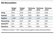 Die Kennzahlen. (Bild: Gemeinde Risch)