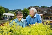 Wer hats erfunden? Im Falle der neuen Kräuterwege bei Hergiswil, gehören Isidor Kunz (links) und Alois Theiler zu den Visionären. (Bild Dominik Wunderli)