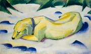 ... Franz Marcs «Liegender Hund im Schnee». (Bild: PD/Galerie nationale Tretiakov/Städel Museum)